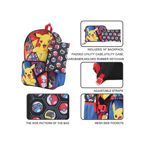 POKEMON MOCHILA PIKACHU CHARIZARD SET - Imagen 5