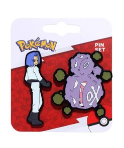 Alternative view of POKEMON TEAM ROCKET JAMES AND WEEZING ENAMEL PIN SET