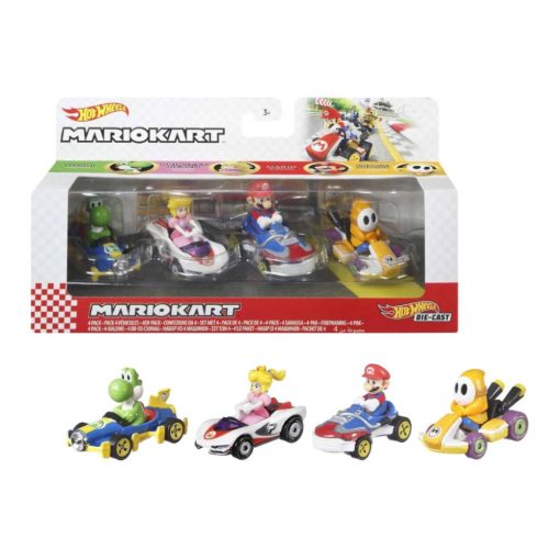 Hot Wheels Mario Kart Pack 4 Vehiculos Modelo A