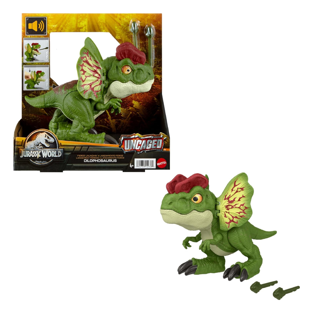 Mattel Jurassic World Dinosaurio Desencadenado Dilophosaurus - Imagen 5