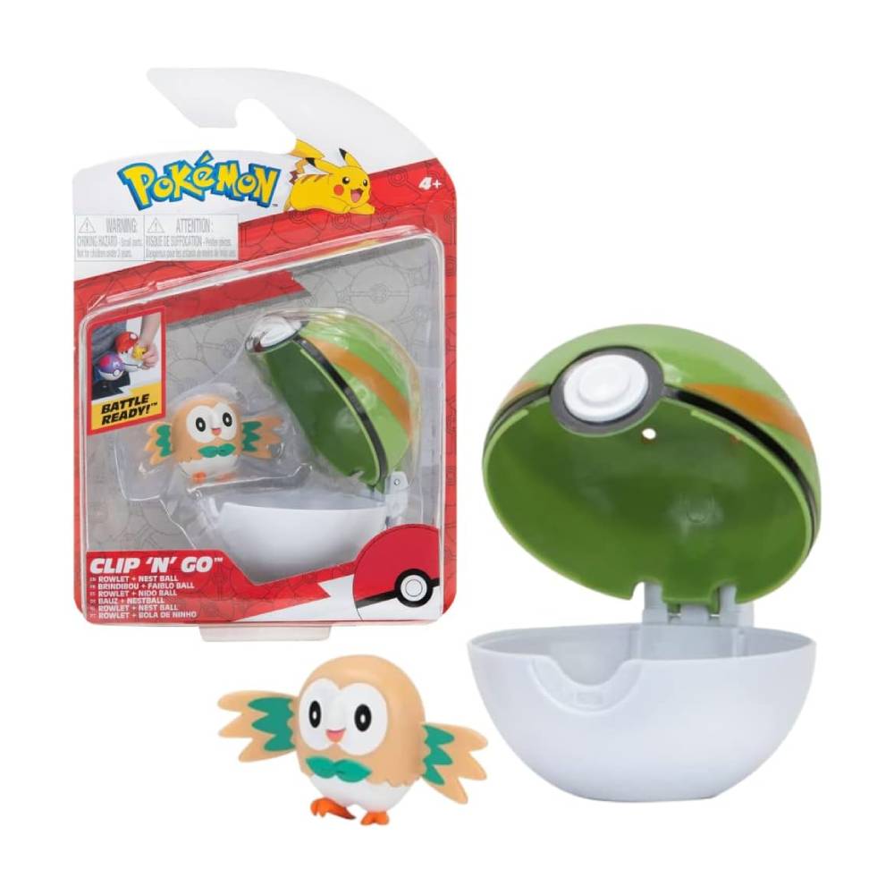 Pokemon Clip N Go Rowlet Incluye Pokebola