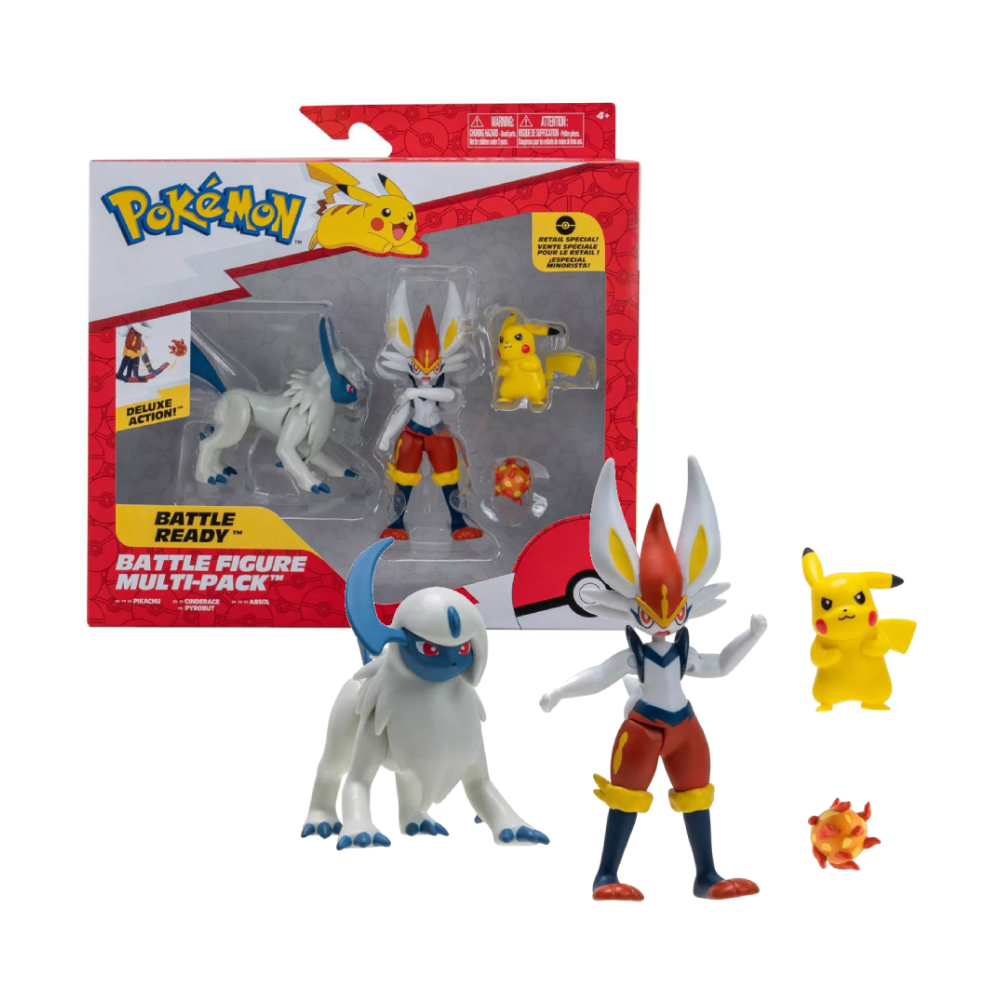 Pokemon Jazwares Multipack Cinderace Absol Pikachu