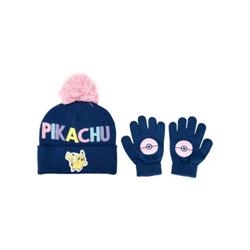 Pokemon Gorro con Guantes Niñas Exclusivo Pikachu