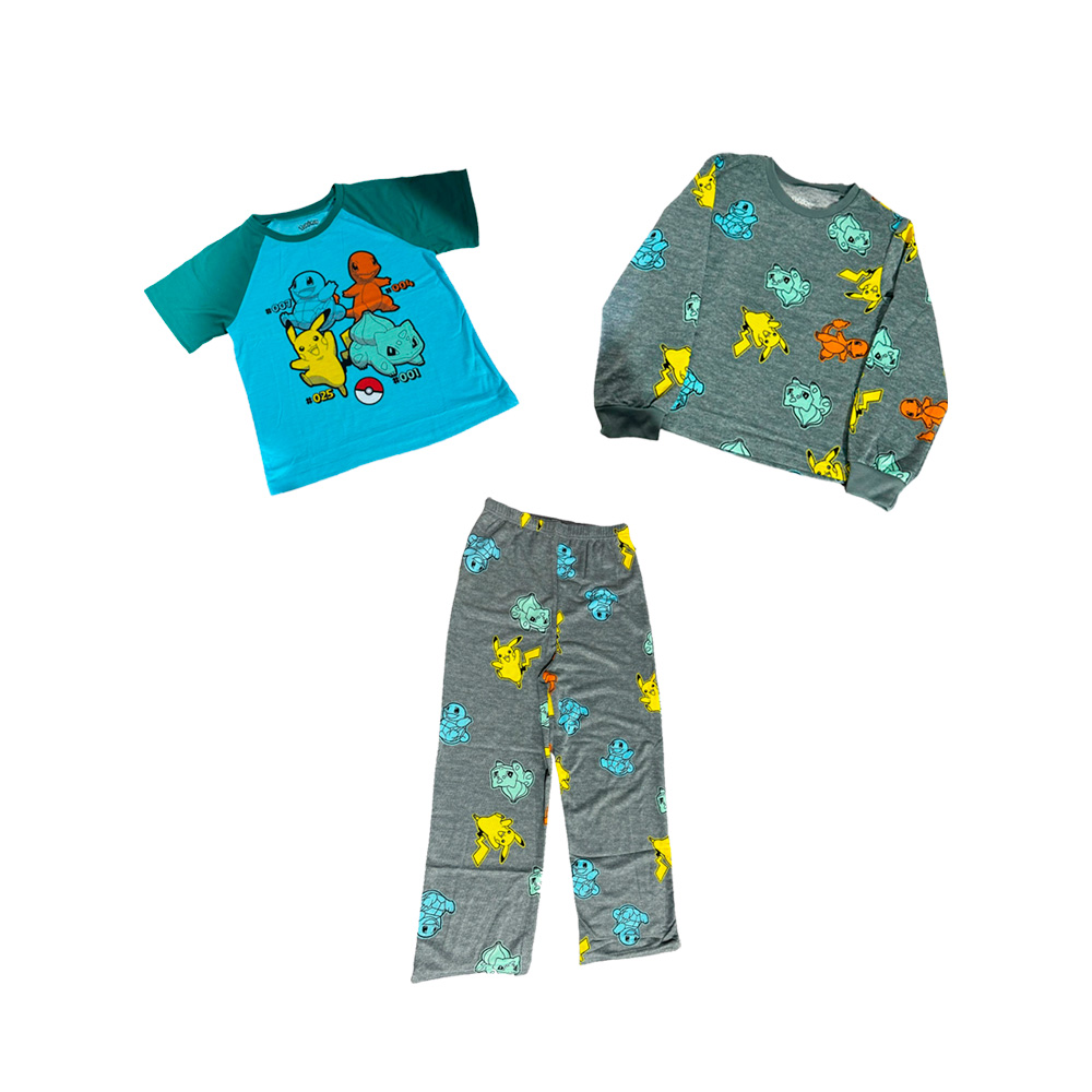 Pokemon Set de 3 Pijama Edicion Pikachu