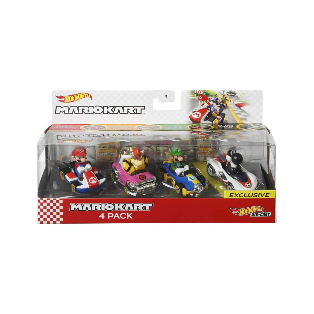 Hot Wheels Mario Kart Pack 4 Vehiculos Modelo C - Imagen 2