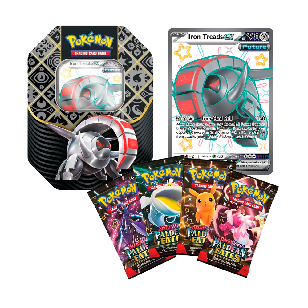 Pokemon TCG Paldean Fates Tin Ferrodada Español