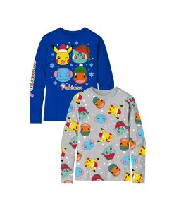 Pokemon Set de Polos Manga Larga Navidad XL
