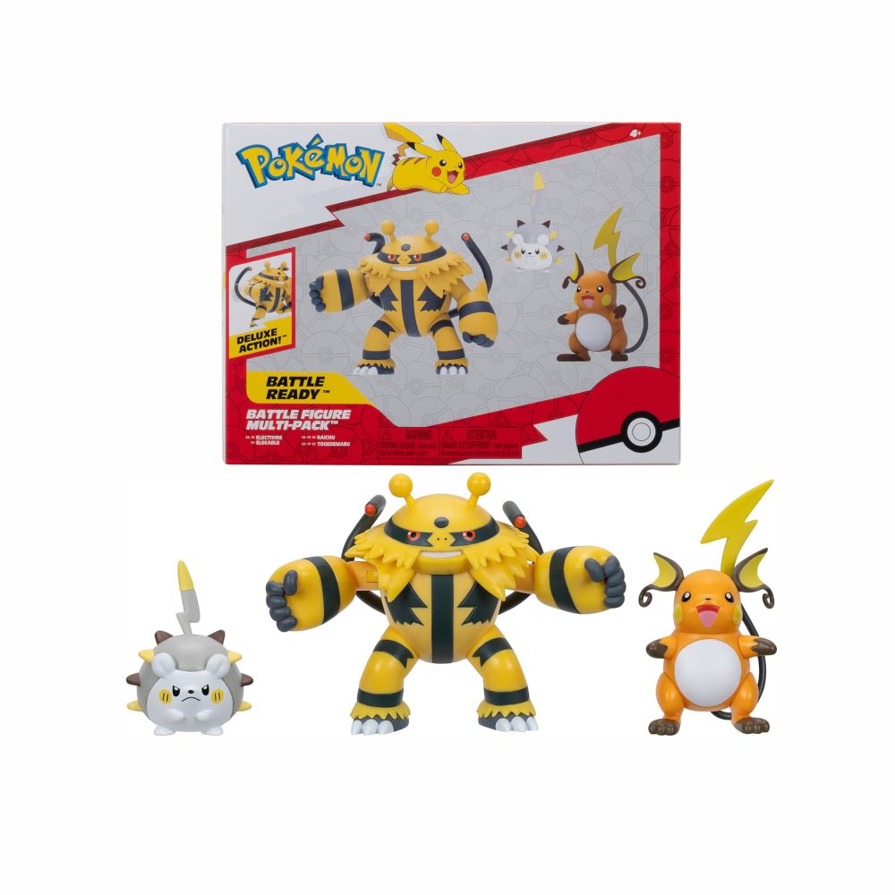 Pokemon Jazwares Electivire Raichu Togedemaru Set