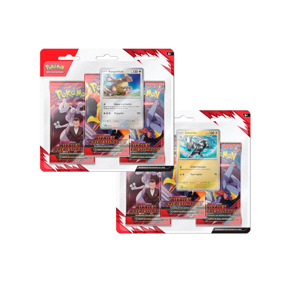 Pokemon TCG Destined Rivals 3 Pack Zebstrika Español - Imagen 3