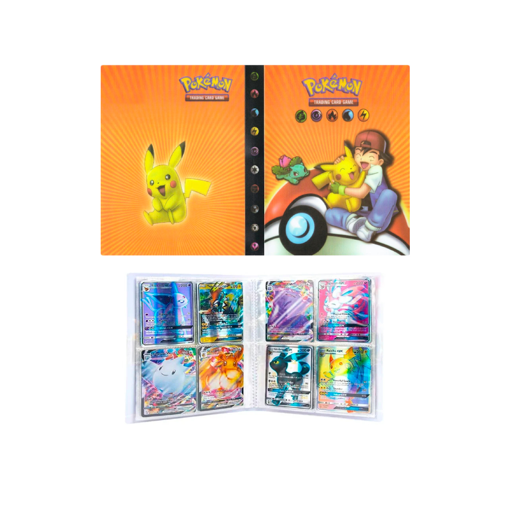 Folder 4 Bolsillos Capacidad 240 Cartas Pikachu Ash