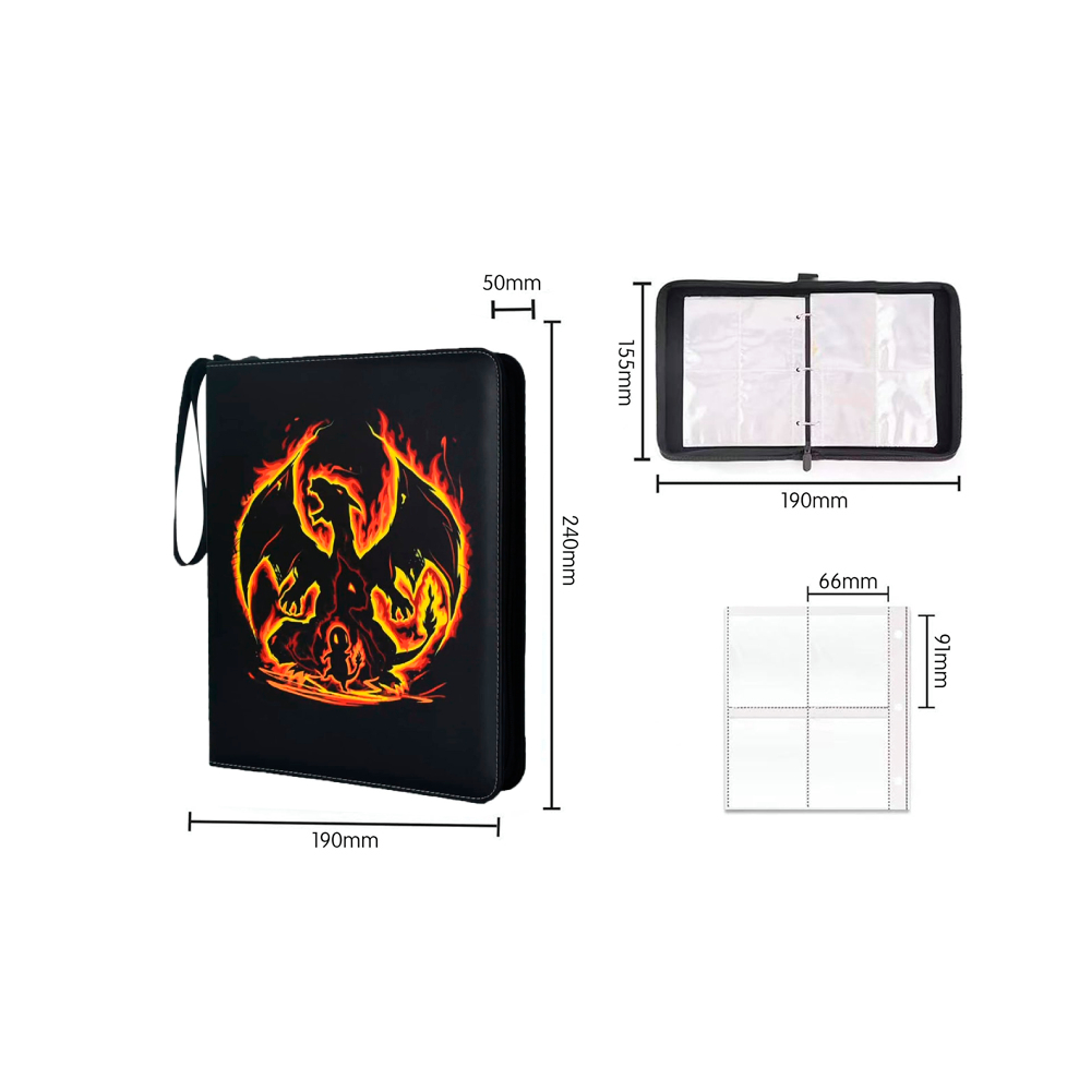 Folder 4 Pocket 400 Cartas Charizard Venasaur - Imagen 3