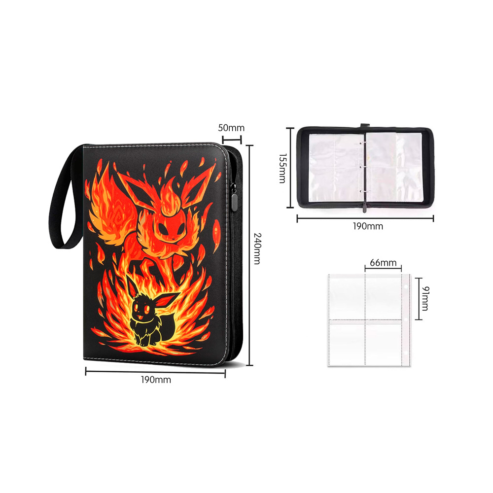 Folder 4 Pocket 400 Cartas Eevee Flareon - Imagen 3