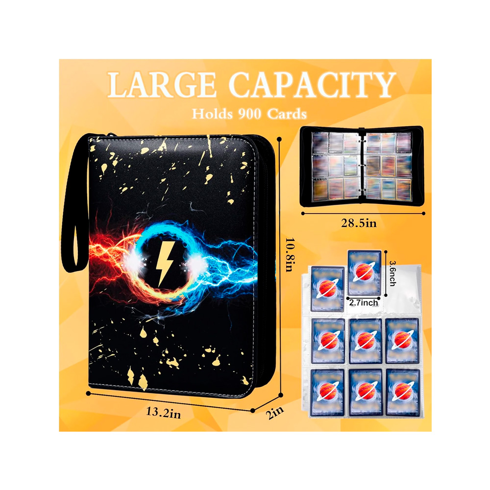 Pokemon Folder 9 Pocket 900 Electrico Agua Fuego - Imagen 5
