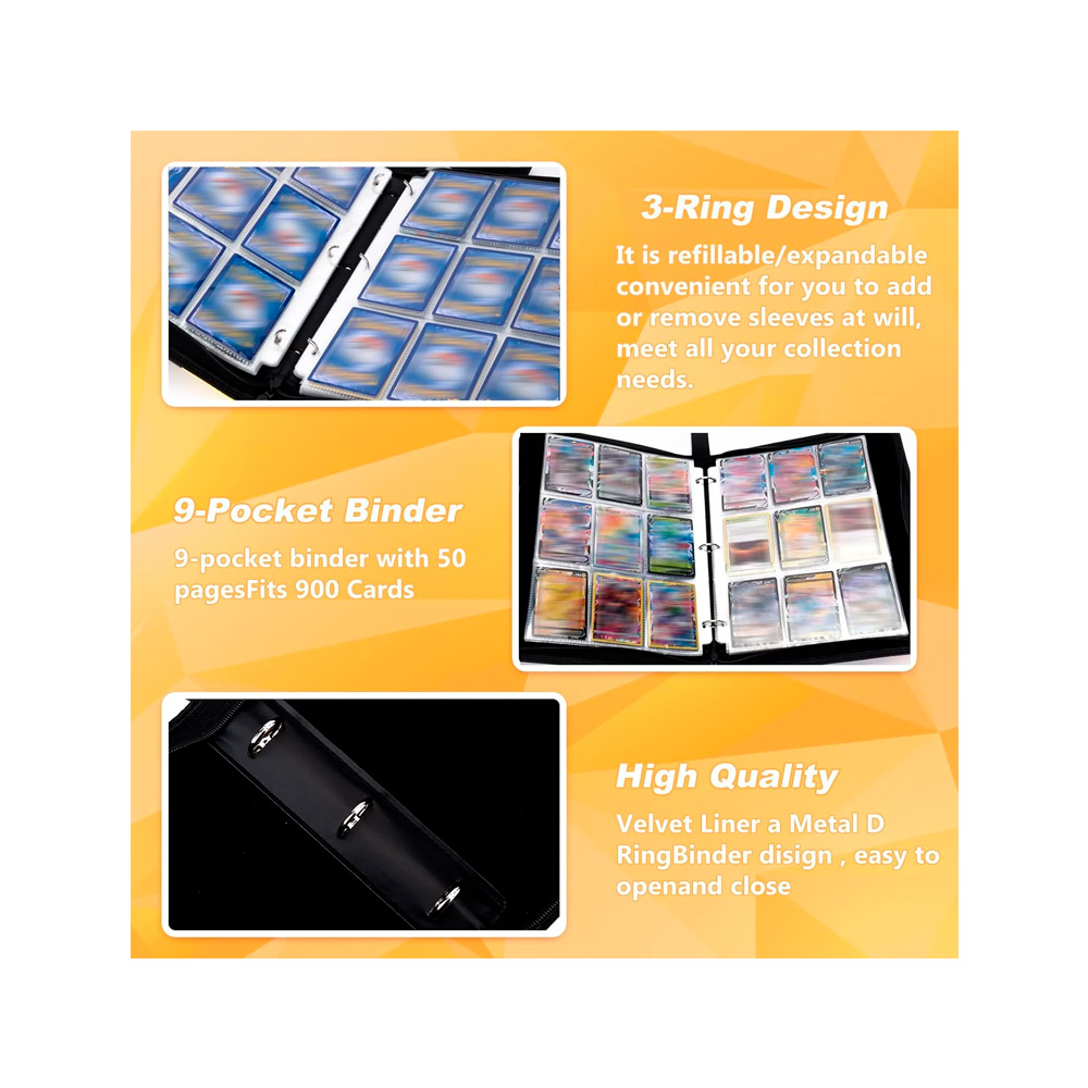 Pokemon Folder 9 Pocket 900 Electrico Agua Fuego - Imagen 6