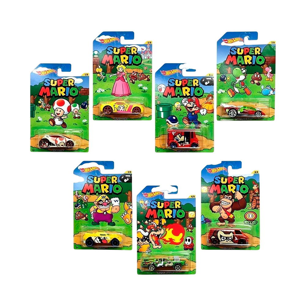 Hot Wheels Mario Kart Set 7 Autos Coleccionables