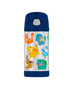 Pokemon Thermos Botella De Acero Azul