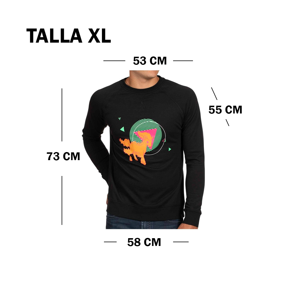 Pokemon Center Sudadera Ponyta Black Talla XL - Imagen 3