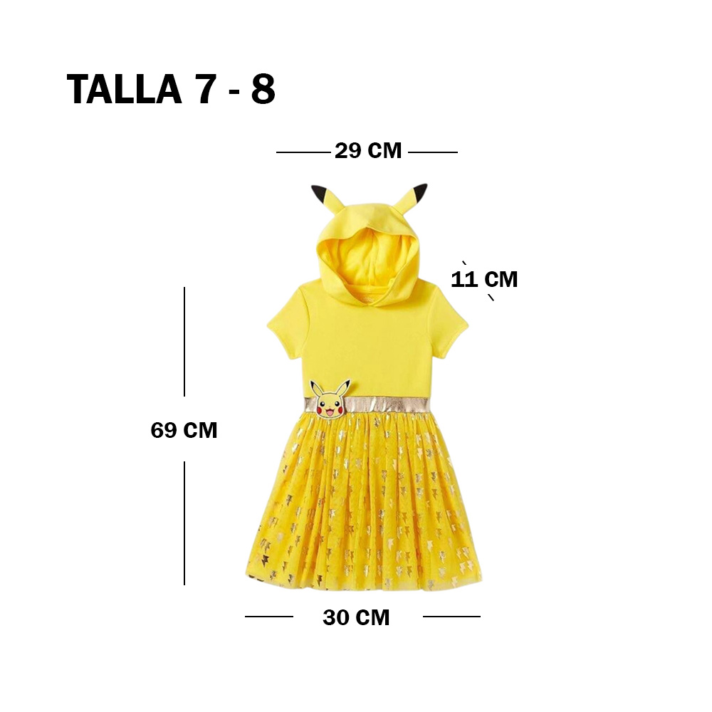 Pokemon Pikachu Niña Disfraz Talla 7 8 - Imagen 2