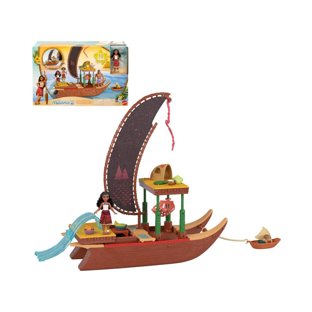 Mattel Disney Moana 2 with Floating Adventure Canoe