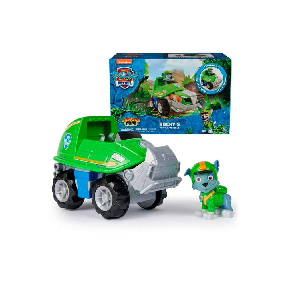Paw Patrol Jungle Pups Rocky Snapping Turtle Vehicle - Imagen 2
