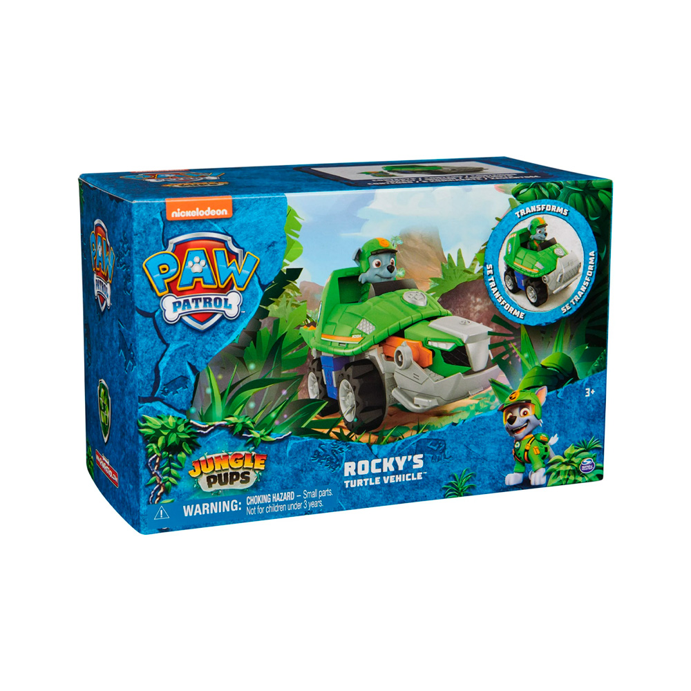 Paw Patrol Jungle Pups Rocky Snapping Turtle Vehicle - Imagen 3