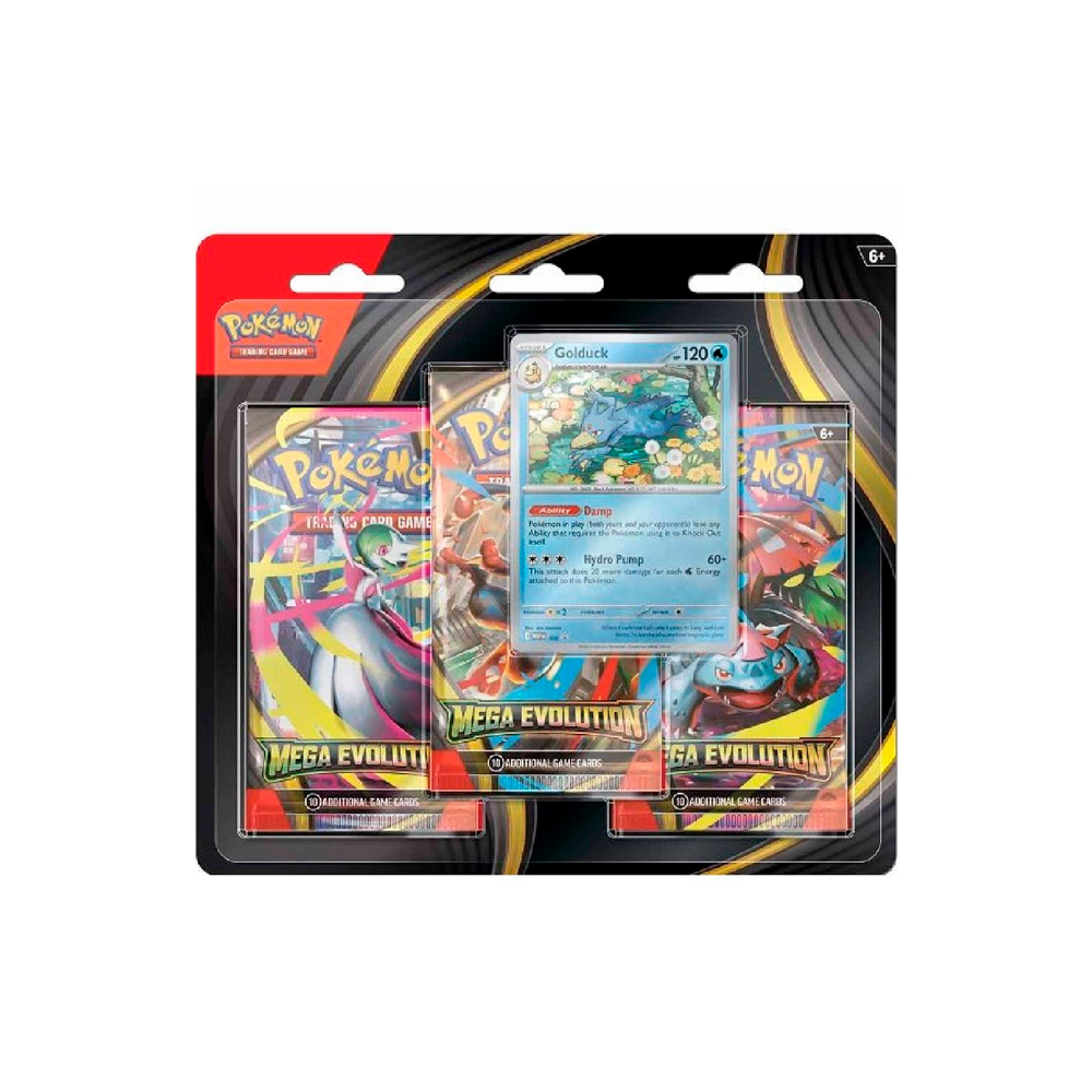 Pokemon TCG Mega Evolution 3 Pack Blister Español Golduck