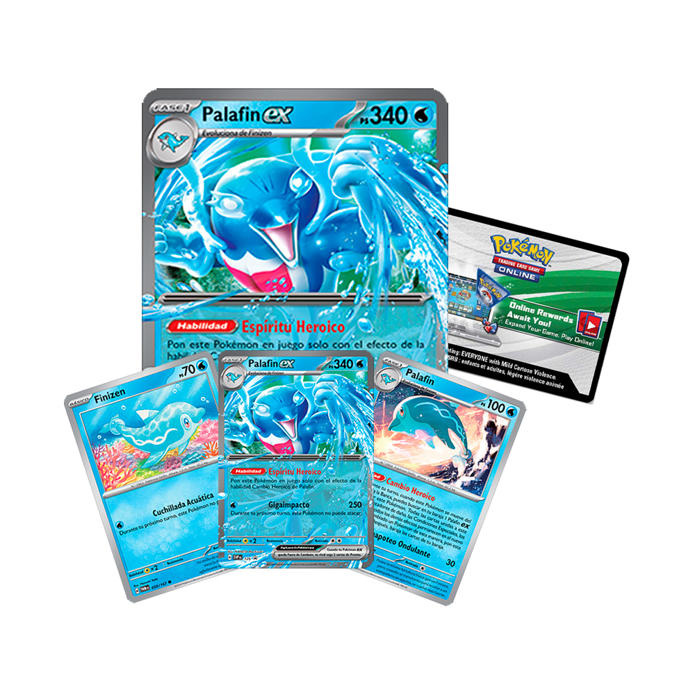 Pokemon TCG Palafin EX Set Cartas Español con Codigo Digital