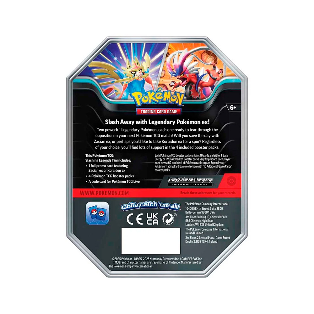 Pokemon TCG Slashing Legends Tin Zacian Español - Imagen 4